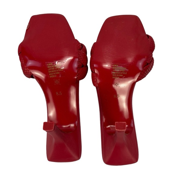 BCBGeneration Leather Upper Lipstick Breach Marlino Slide - Red - size 8.5M / 39 - Picture 6 of 7